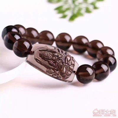 天然冰種黑曜石八大守護(hù)神手鏈 本命佛情侶款手串的守護(hù)與時尚
